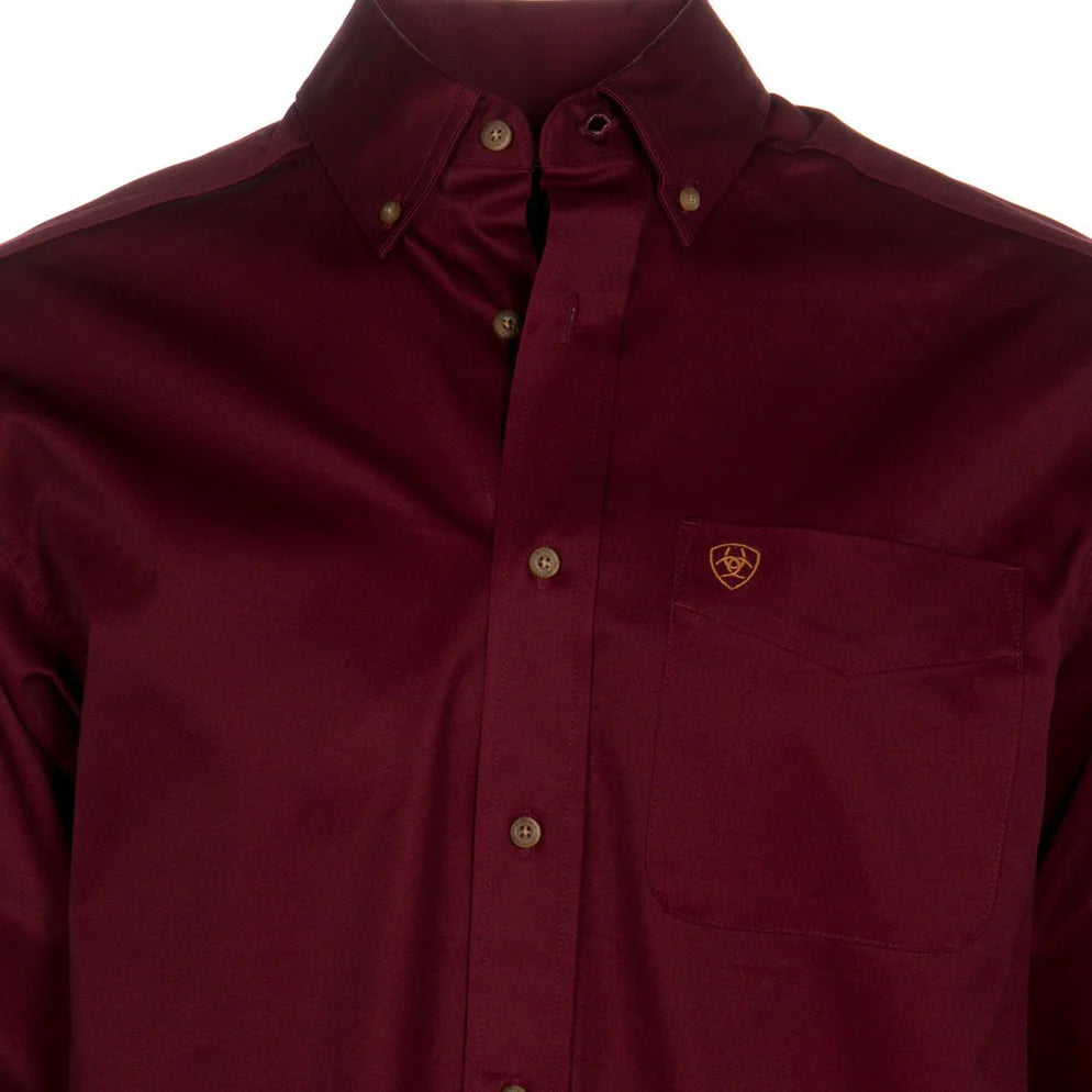 Camisa Ariat Vinho Bordô Manga Longa – Masculina
