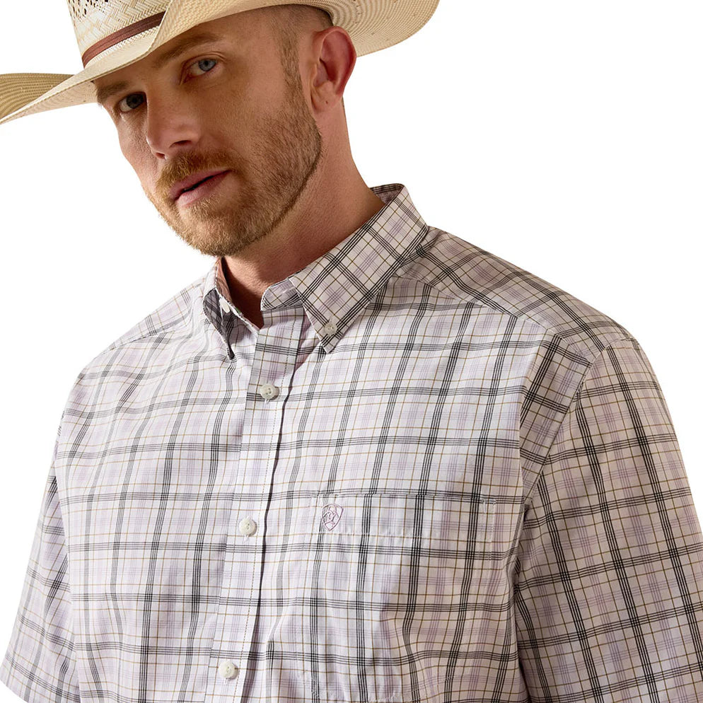 Camisa Ariat Xadrez White Manga Curta – Masculina