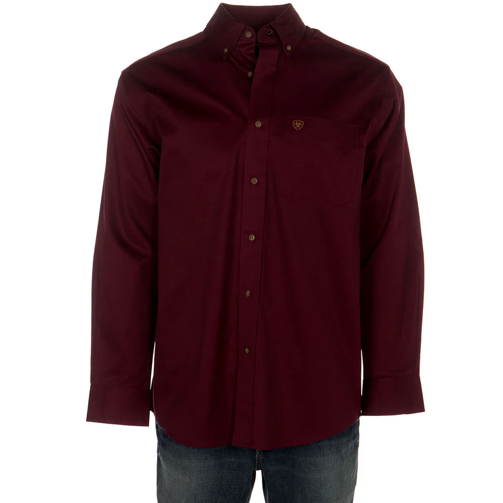 Camisa Ariat Vinho Bordô Manga Longa – Masculina