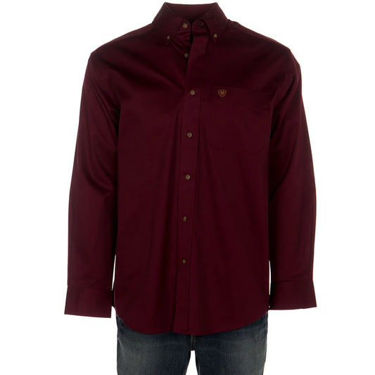 Camisa Ariat Vinho Bordô Manga Longa – Masculina