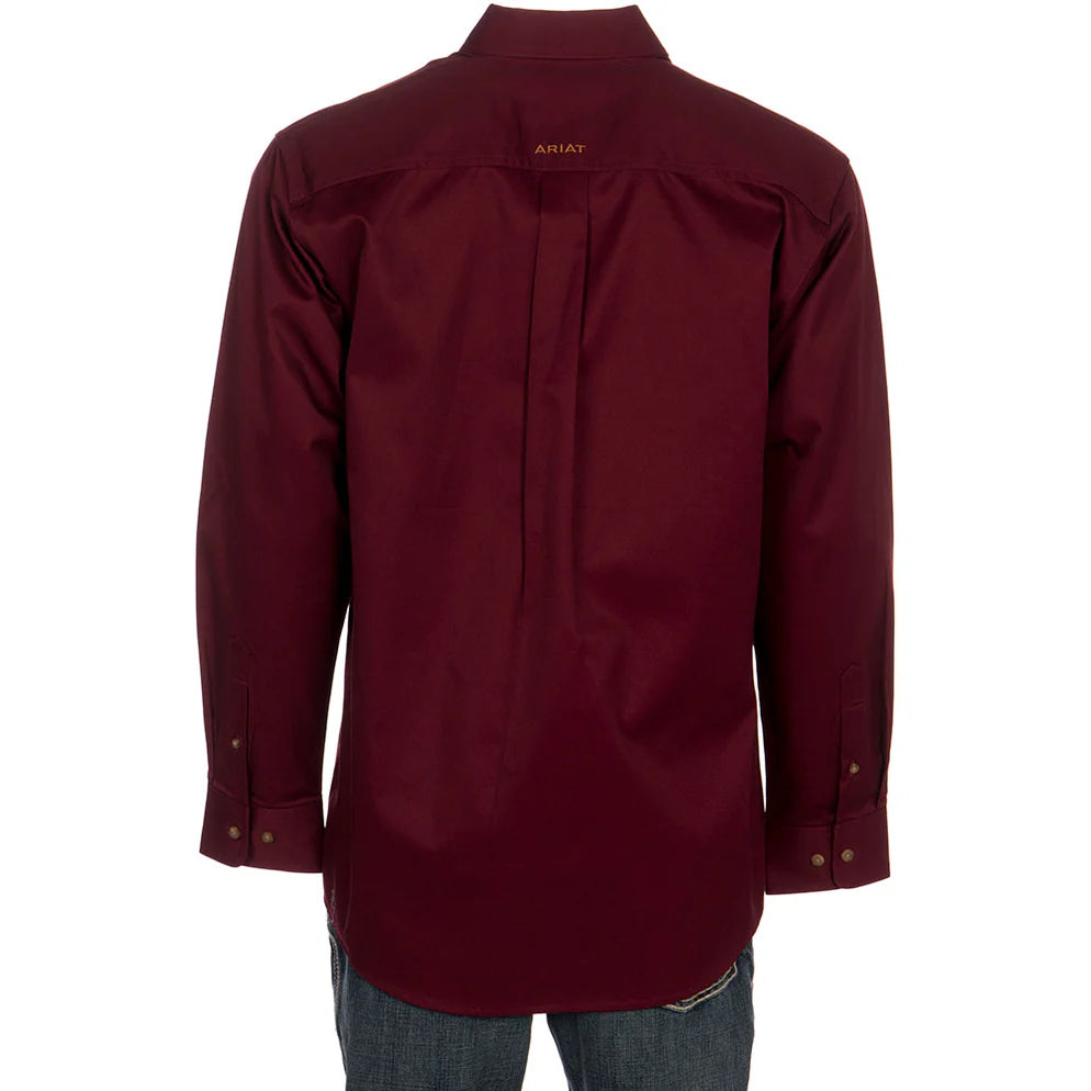 Camisa Ariat Vinho Bordô Manga Longa – Masculina