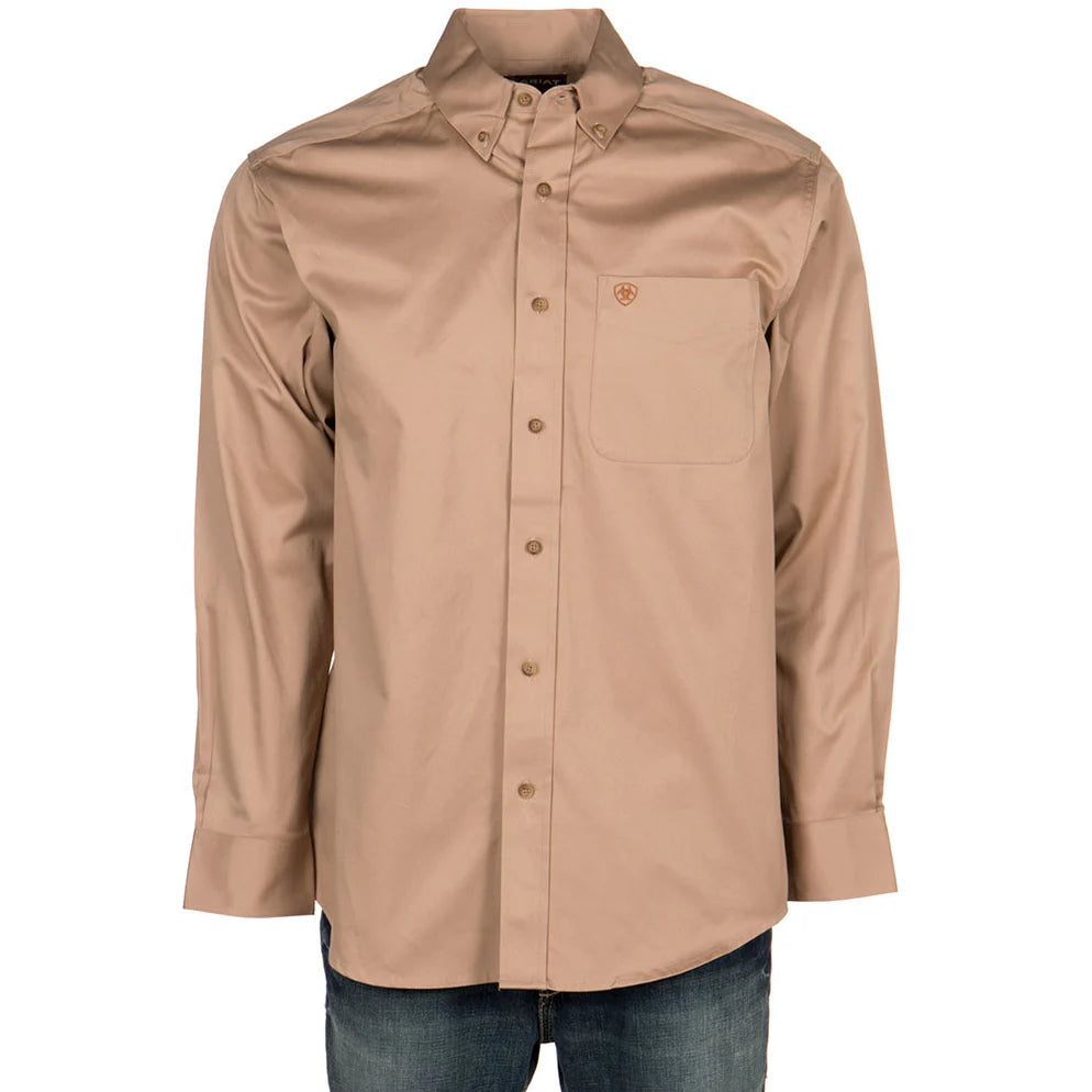 Camisa Ariat Bege Manga Longa – Masculina