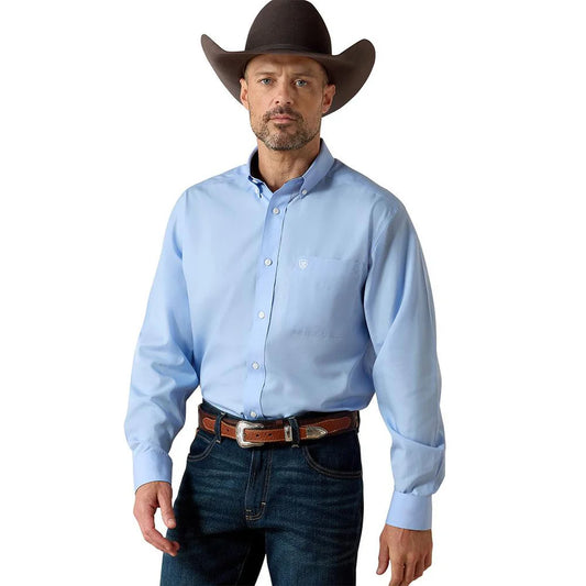 Camisa Ariat Azul Wrinkle Manga Longa – Masculina