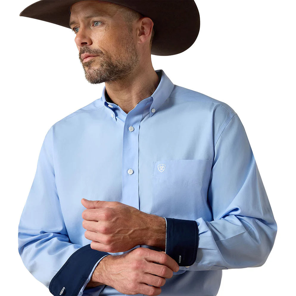 Camisa Ariat Azul Wrinkle Manga Longa – Masculina