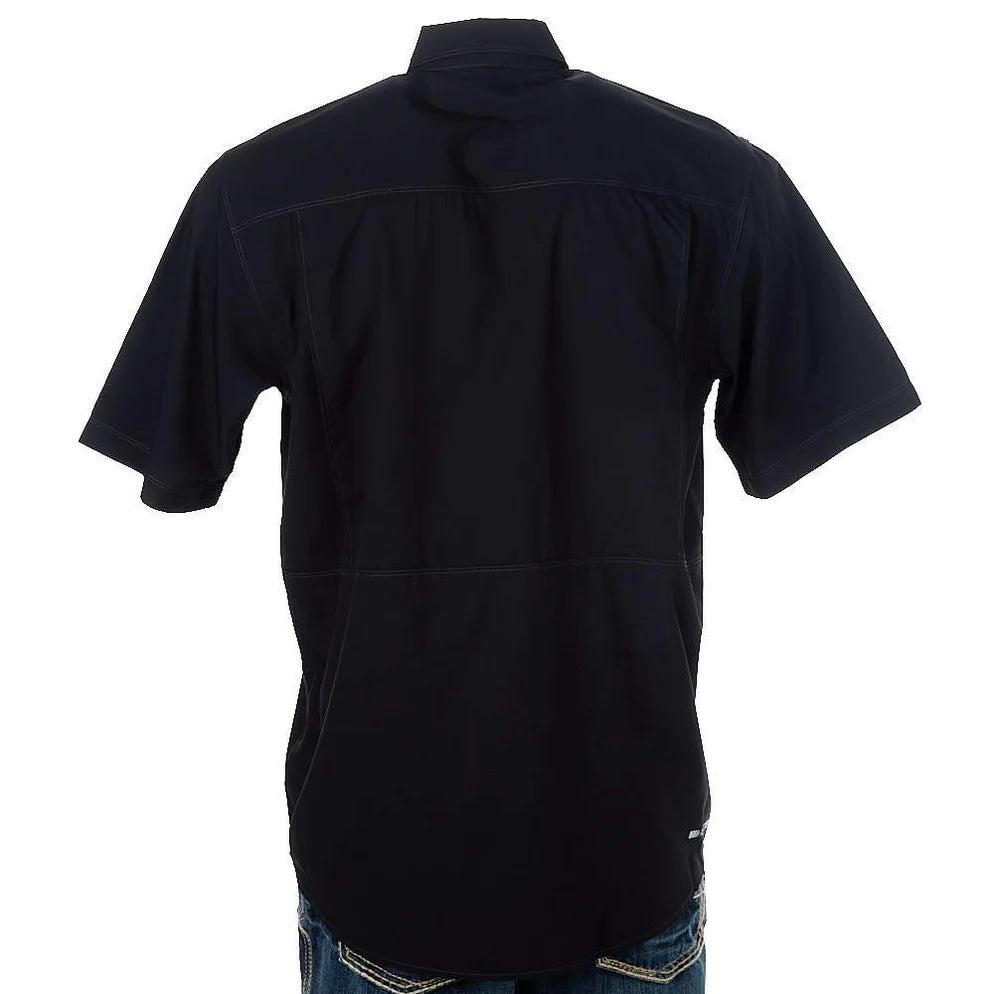 Camisa Ariat Masculina VentTEK Outbound Preta Manga Curta - Masculina