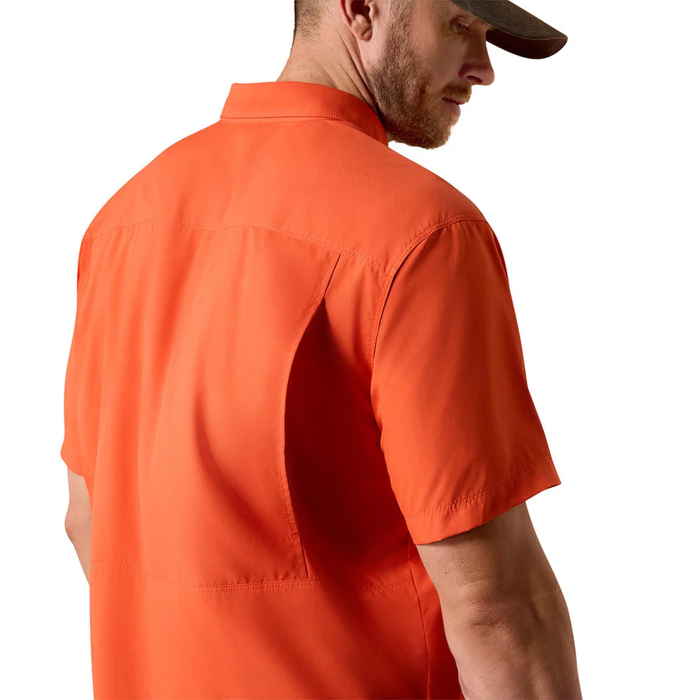 Camisa Ariat Masculina VentTEK Laranja Manga Curta - Masculina
