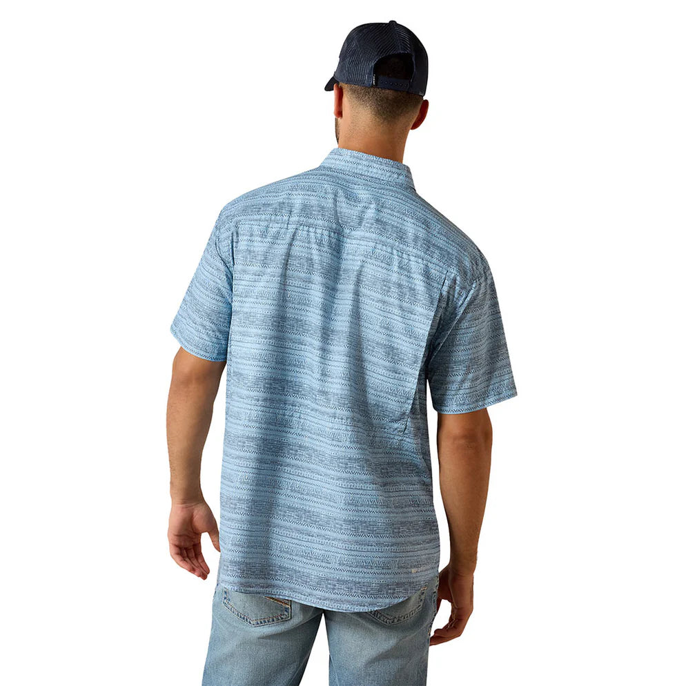 Camisa Ariat Masculina VentTEK Blue Manga Curta - Masculina