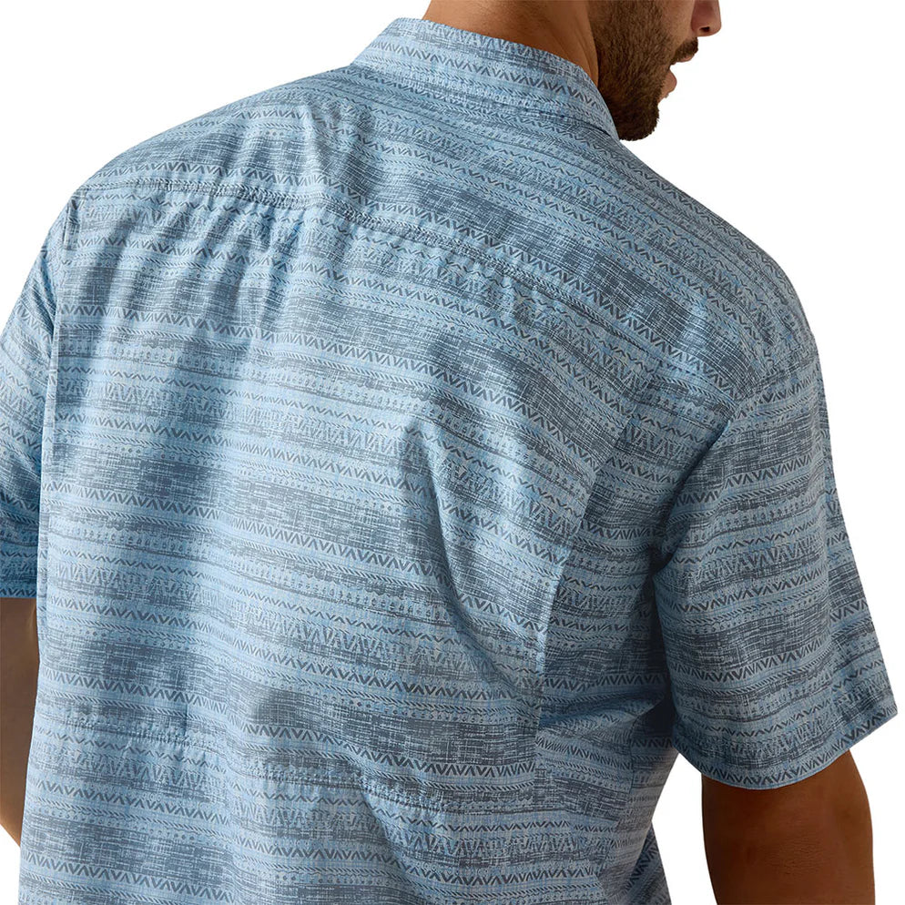 Camisa Ariat Masculina VentTEK Blue Manga Curta - Masculina
