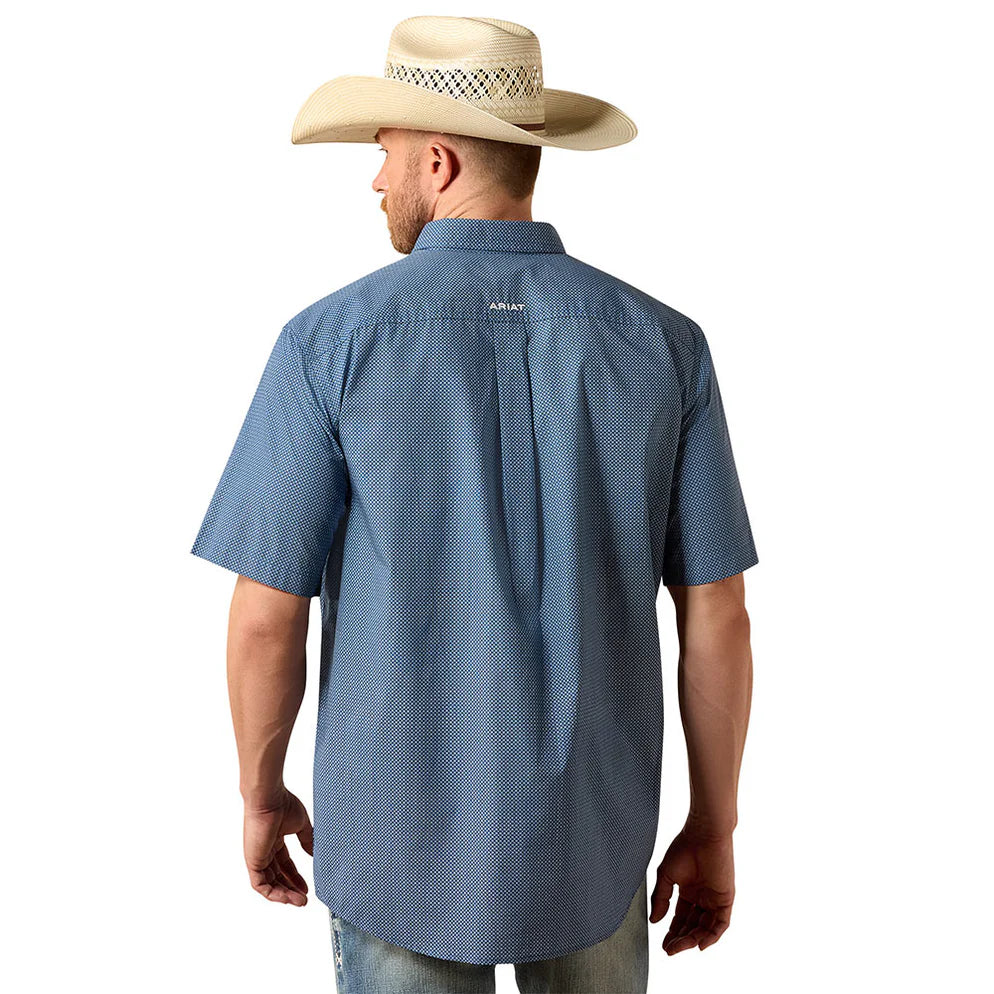 Camisa Ariat Key Largo Azul Manga Curta – Masculina