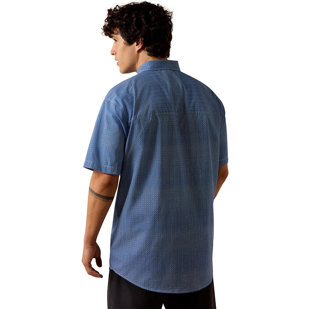 Camisa Ariat 360 Airflow Blue Quartz Manga Curta – Masculina
