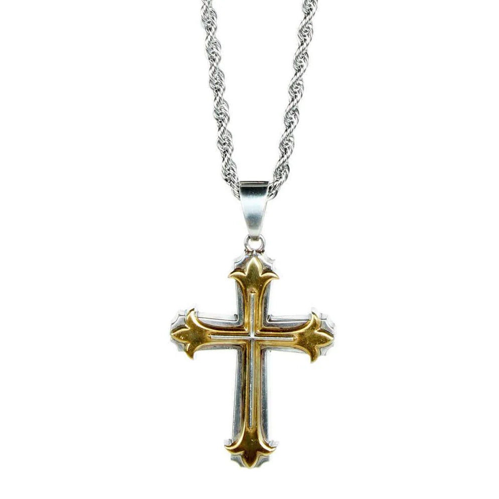Colar Masculino Cruz com Corrente Rope – 32112